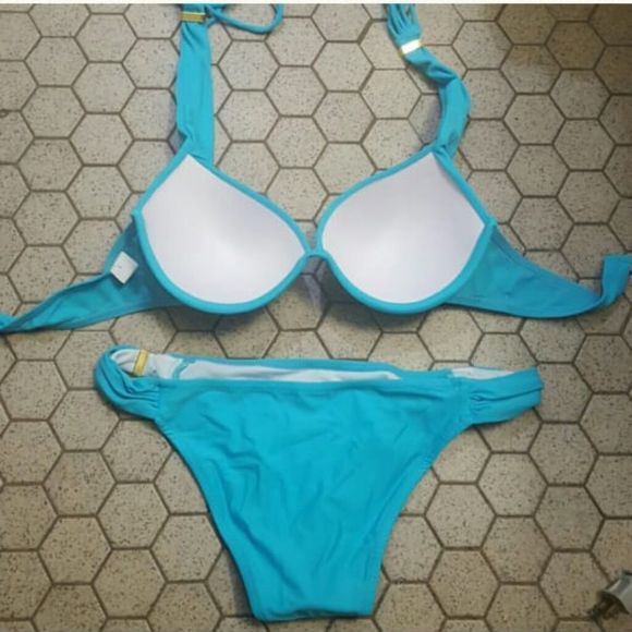 GODDESS ENHANCER PUSH UP BIKINI padded blue sexy - Picture 4 of 5